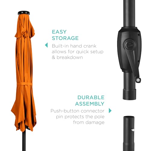 7.5ft Solar Umbrella LED Lighted Patio Umbrella