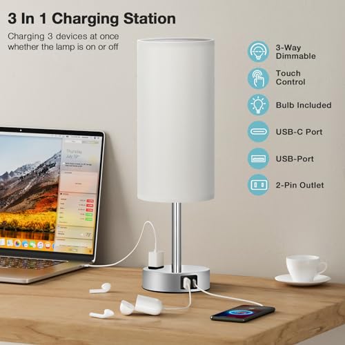 Grey Bedside Lamp for Bedroom