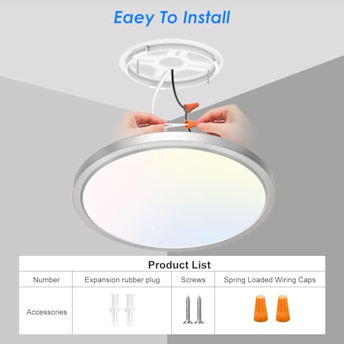 12 Inch LED Ceiling Light Brushed Nickel (2 Count)