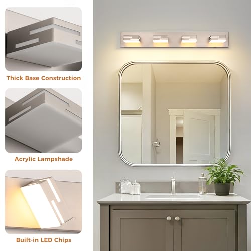 4 Light 5CCT Modern Bathroom Vanity Light Fixtures