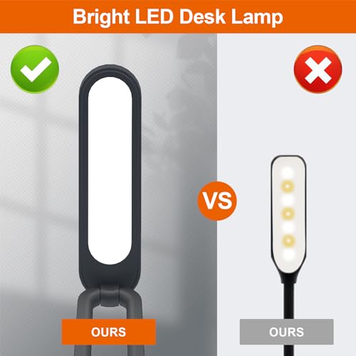 LED Desk Lamp for Office Home & Battery Operated Lamp Rechargeable Lamp Foldable & Portable Light (2 Count)