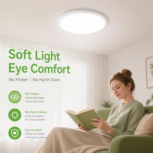 6Pack 12 Inch LED Flush Mount Ceiling Lights (6 Count)