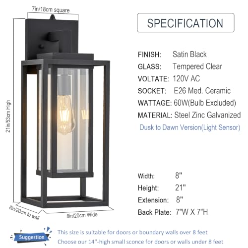 21" Dusk to Dawn Double Cage Outdoor Wall Light