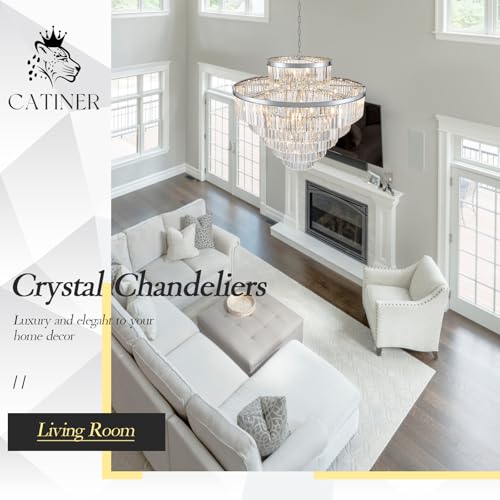 36" Large Crystal Chandelier