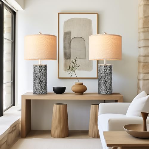23" Modern Ceramic Table Lamp Set of 2 (2 Count)