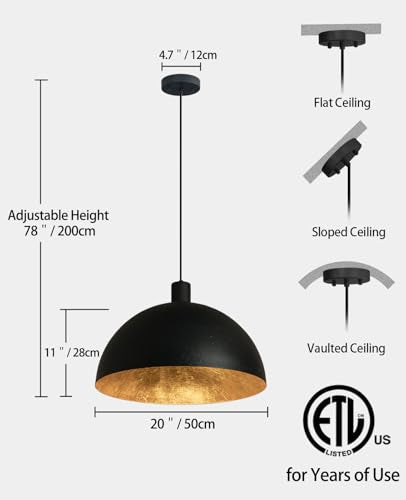 20 Inch Large Black Chandelier Dome