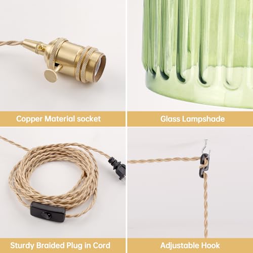 Plug in Pendant Light Hanging Light Fixtures with Plugin Cord On
