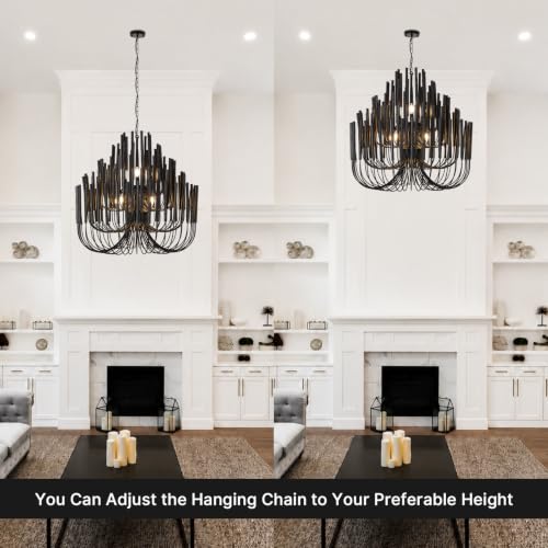 Black Wood Chandelier