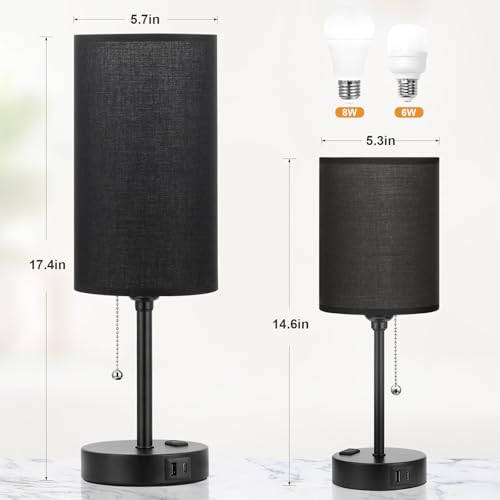 17in Bedside Table Lamp for Bedroom
