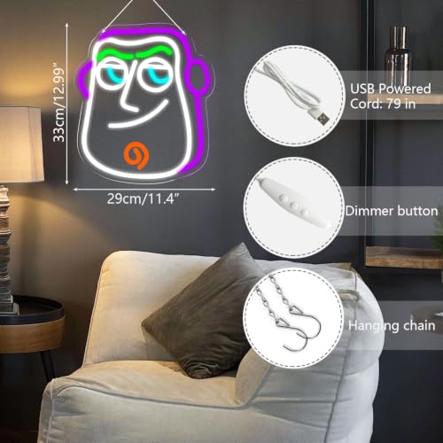 Anime Theme Cartoon LED Neon Sign for Wall Decor (Buzz Lightyear)