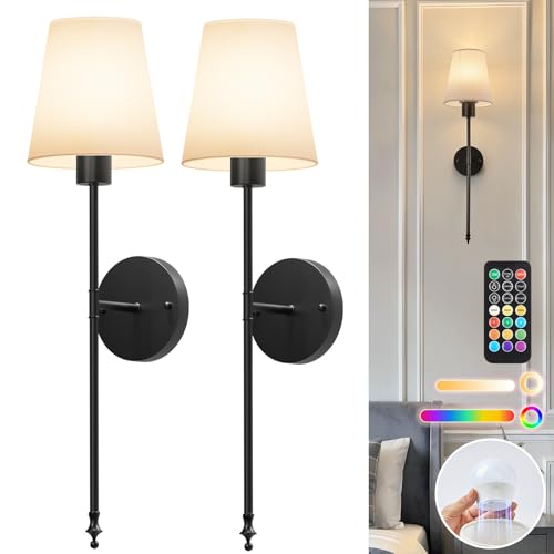 Battery Operated Wall Sconces Set of 2 (2 Count)