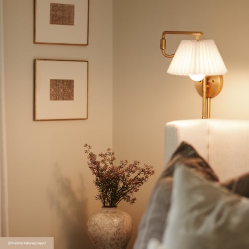 Kai Modern Wall Mounted Plugin Bedside Reading Lamp with Pleated Shade