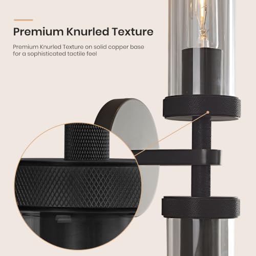 24 inch Bathroom Sconces Set of 2 Linear Black Sconce Hardwired (2 Count)