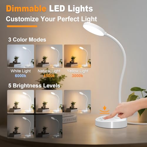 15W LED Desk Lamp with USB Charging Ports