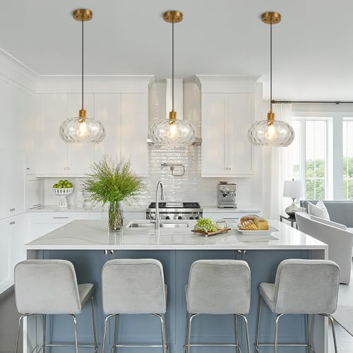 Glass Pendant Lights Kitchen Island 12 Inch Adjustable Pendant Light Fixtures with Hand