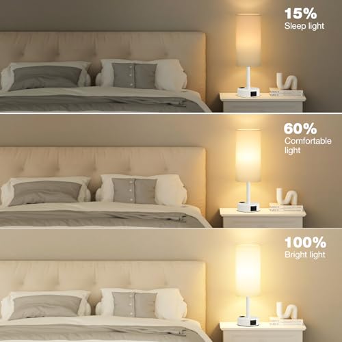 White Bedside Lamp for Bedroom