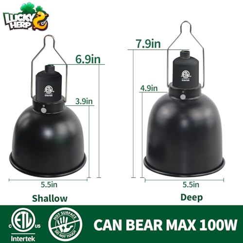 Aluminum 5.5inch Shallow Dome Reptile Light Fixture