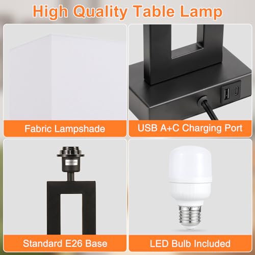 22" Tall Living Room Lamps for Night Stands (2 Count)