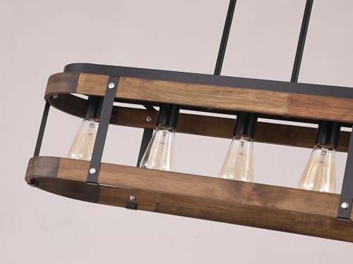 Rustic Farmhouse Wood Kitchen Island Lighting