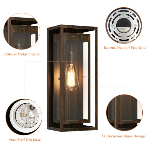 19" Large Outdoor Wall Light Fixtures (2 Count)