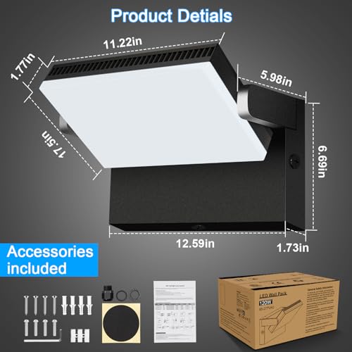 120W Modern Sleek Flood Light 18000LM (4 Count)