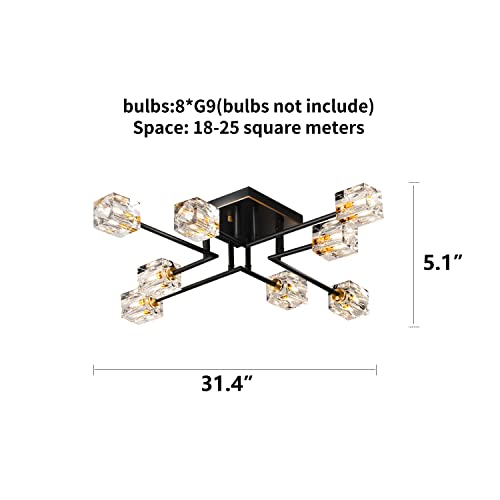 8 Lights Semi Flush Mount Ceiling Light Fixture