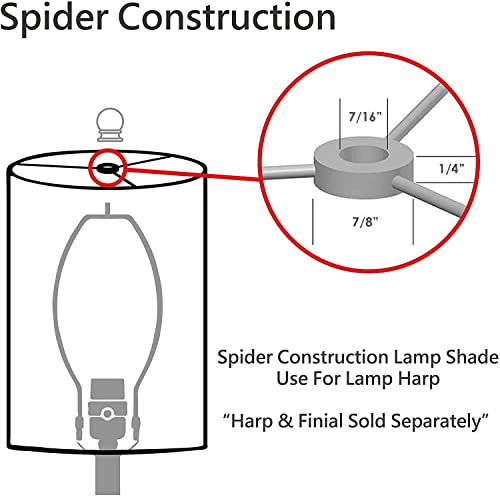 33026A Transitional Pleated Empire Shape Spider Construction Lamp Shade in Rice White