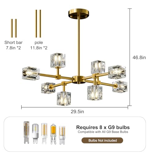 Modern Sputnik Gold Chandelier