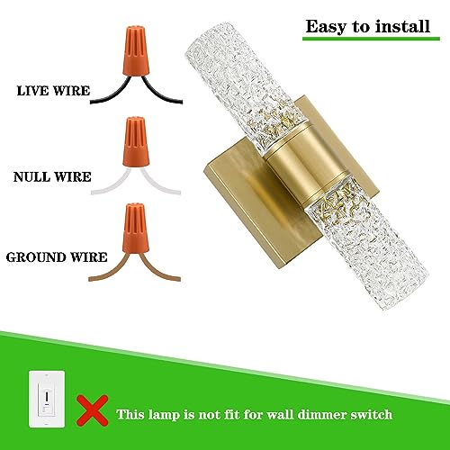 Crystal LED Wall Sconces Set of 2 (2 Count)