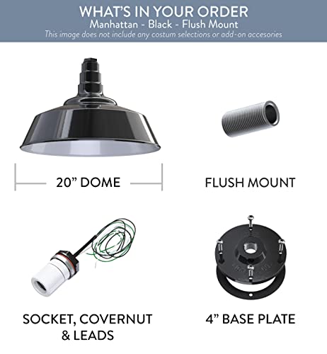 Industrial Pendant Light 20 Inch Extra Large Steel Warehouse Dome