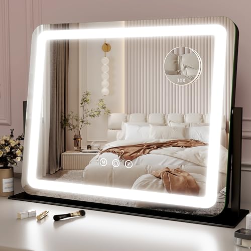 22x17 Inch Lighted Vanity Mirror with Dimmable LED Lights