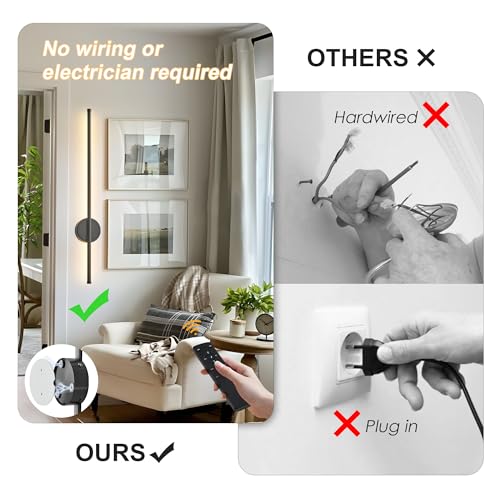 Battery Operated Modern Wall Sconce Set of Two