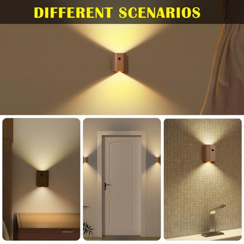2 Pack Wood Step Light with Motion Sensor (2 Count)