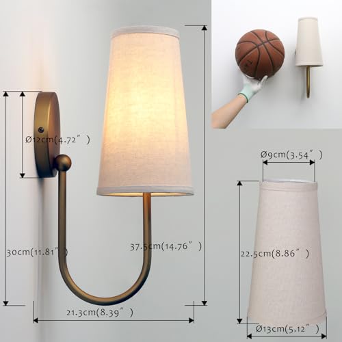 Set of 2 Linen Fabric Wall Sconces (2 Count)
