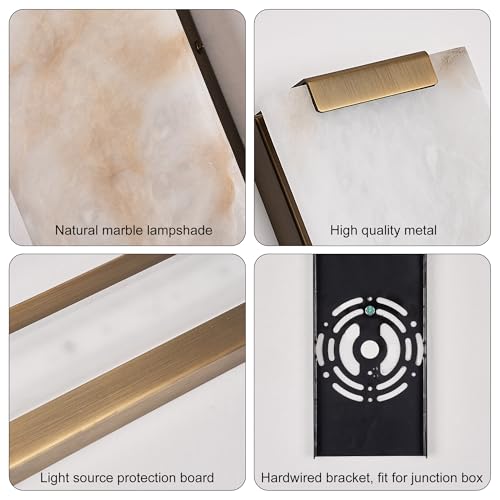 14.2 in Brass Alabaster Wall Sconces