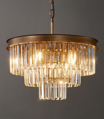 Vintage Antique Crystal Pendant Chandelier