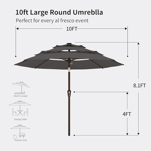 9ft 3 Tier Patio Umbrella