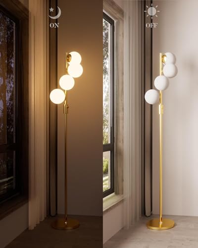Mid Century Modern 4 Globe Gold Floor Lamp (4 Count)