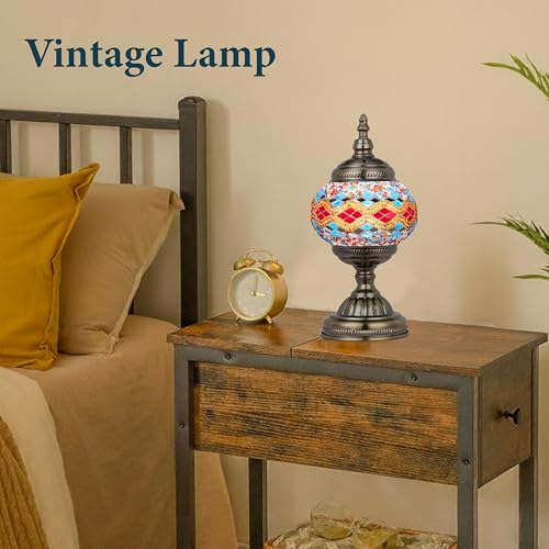 Turkish Mosaic Lamp Stained Glass Table Lamp with Tiffany Style