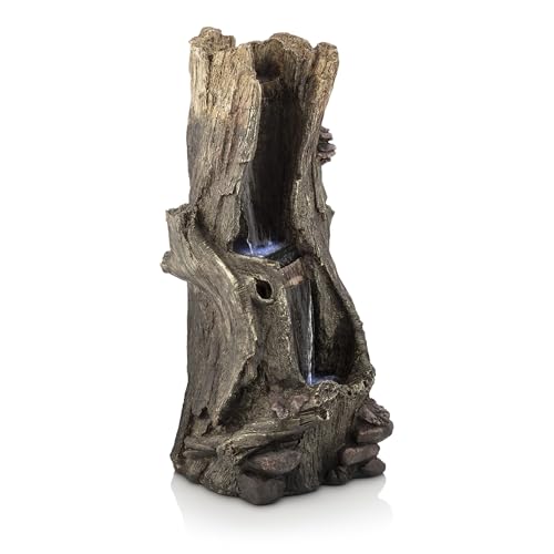 WIN258 Outdoor Rainforest Waterfall Tree Trunk Floor Fountain with LED Lights