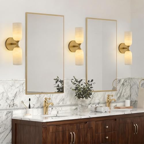 14" Natural Alabaster Sconce