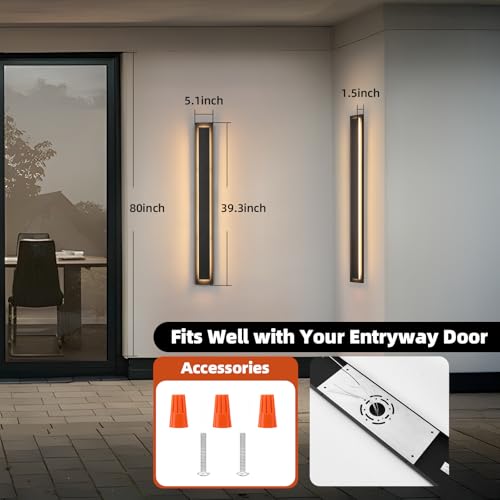 39.3'' 2 Pack Modern Outdoor Light Fixture (2 Count)