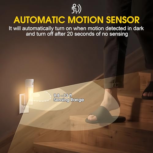 2 Pack Night Light Plug into Wall with Motion Sensor for Bathroom (2 Count)