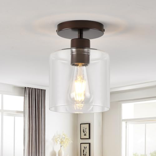 Oil Rubbed Bronze Semi Flush Mount Ceiling Light (2 Count)
