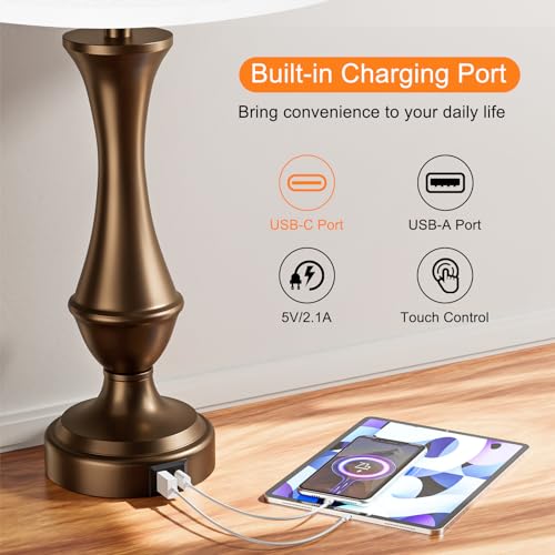 Touch Lamps for Nightstand (2 Count)