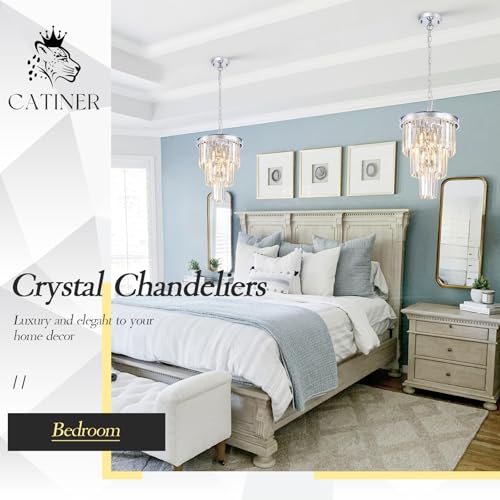 12" Modern Crystal Chandeliers (3 Count)