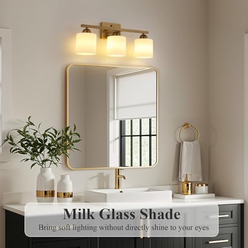 Milk Glass Vanity Lights for Bathroom