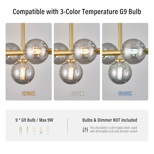 Mid Century Modern Globe Sputnik Chandelier