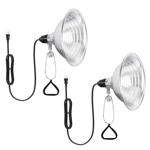 Clamp Lamp Light with Detachable 8.5 Inch Aluminum Reflector up to 150 Watts E26 Socket (2 Count)