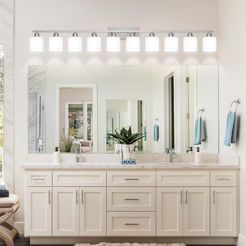 Brushed Nickel Bathroom Sink Lighting Fixtures for Giant Mirror